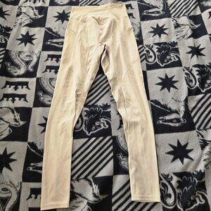 Gymshark Whitney Simmons Women's Beige Leggings Size S Nylon Elastane Solid